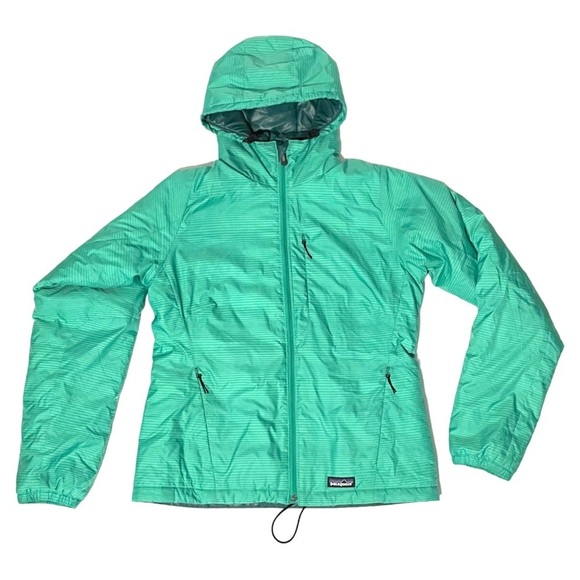 Patagonia Micro Puff Hooded Jacket Teal Green Grid 83986 outdoor small s - Picture 3 of 15